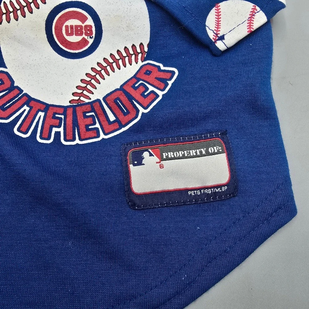 Pets First MLB Chicago Cubs Pet Tank Top and Bandana Set Small Blue